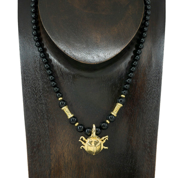 Beetle and Onyx Necklace