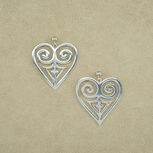 Terracotta Large Heart Earrings