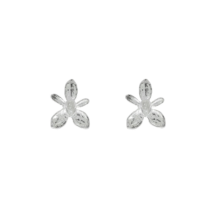 Aretes de Orquídea Epidendrum de Plata - Reprosa Panamá