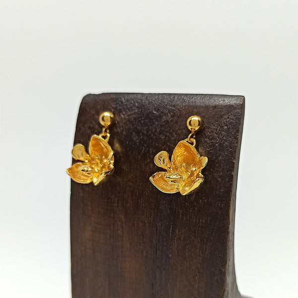 Tiny Holy Spirit Orchid Dangle Earrings
